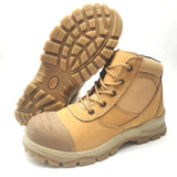 Mid-top zipper top Nubuck safety shoes