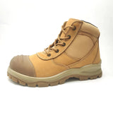 Mid-top zipper top Nubuck safety shoes